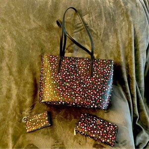 Kate Spade Schuyler Medium Tote, card holder and wallet set.
